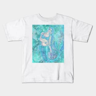 Blue Crystal dreams mermaid by Renee Lavoie Kids T-Shirt